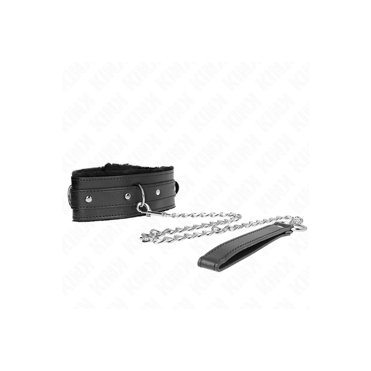 Halsband mit Leine 65 cm mit Einschränkungen Schwarz 36-42 cm X 5,5 cm von Kink Collar & Gag kaufen | Fesselliebe