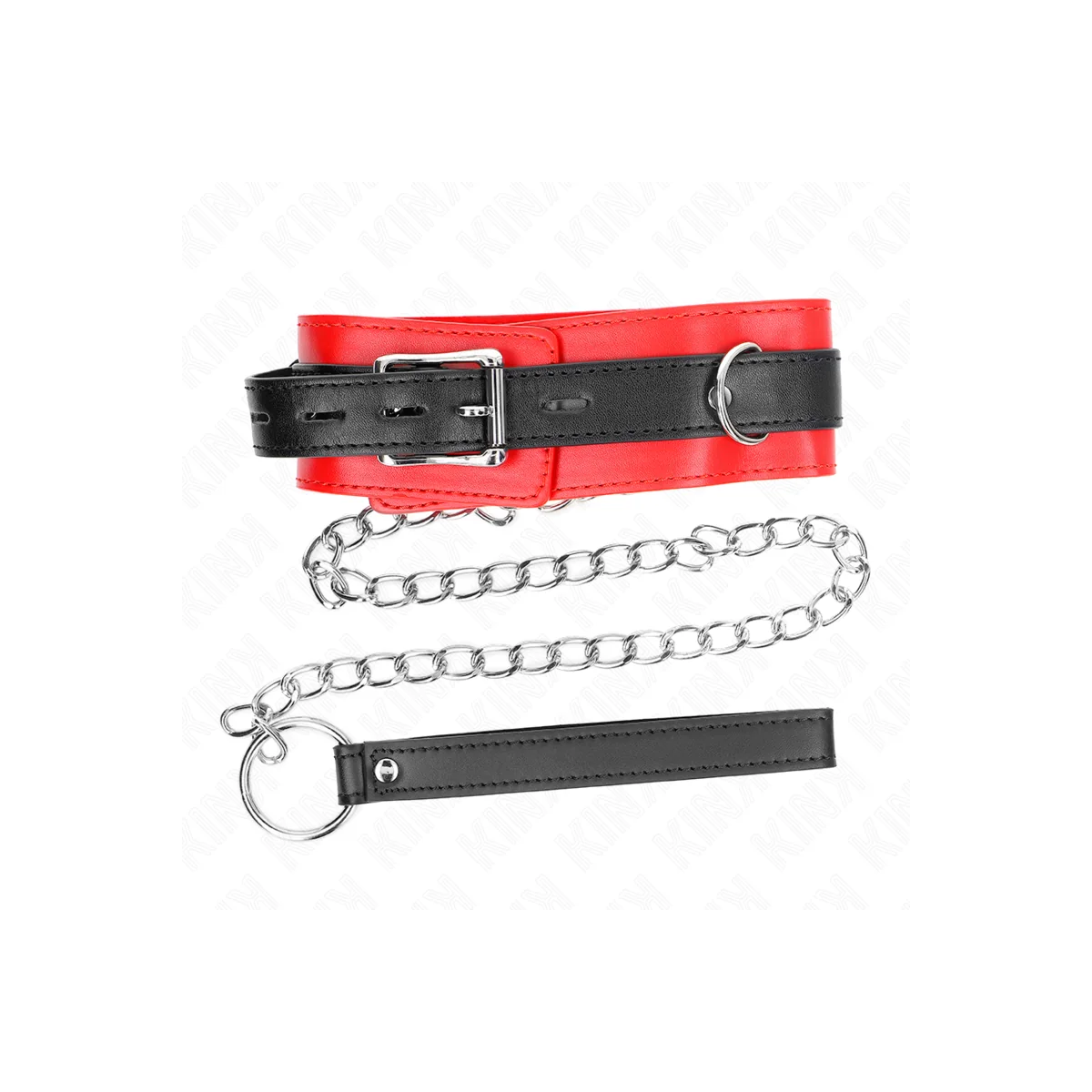 Halsband mit Gürtel 65 cm mit Riemen Rot 54 X 4,5 cm von Kink Collar & Gag kaufen | Fesselliebe