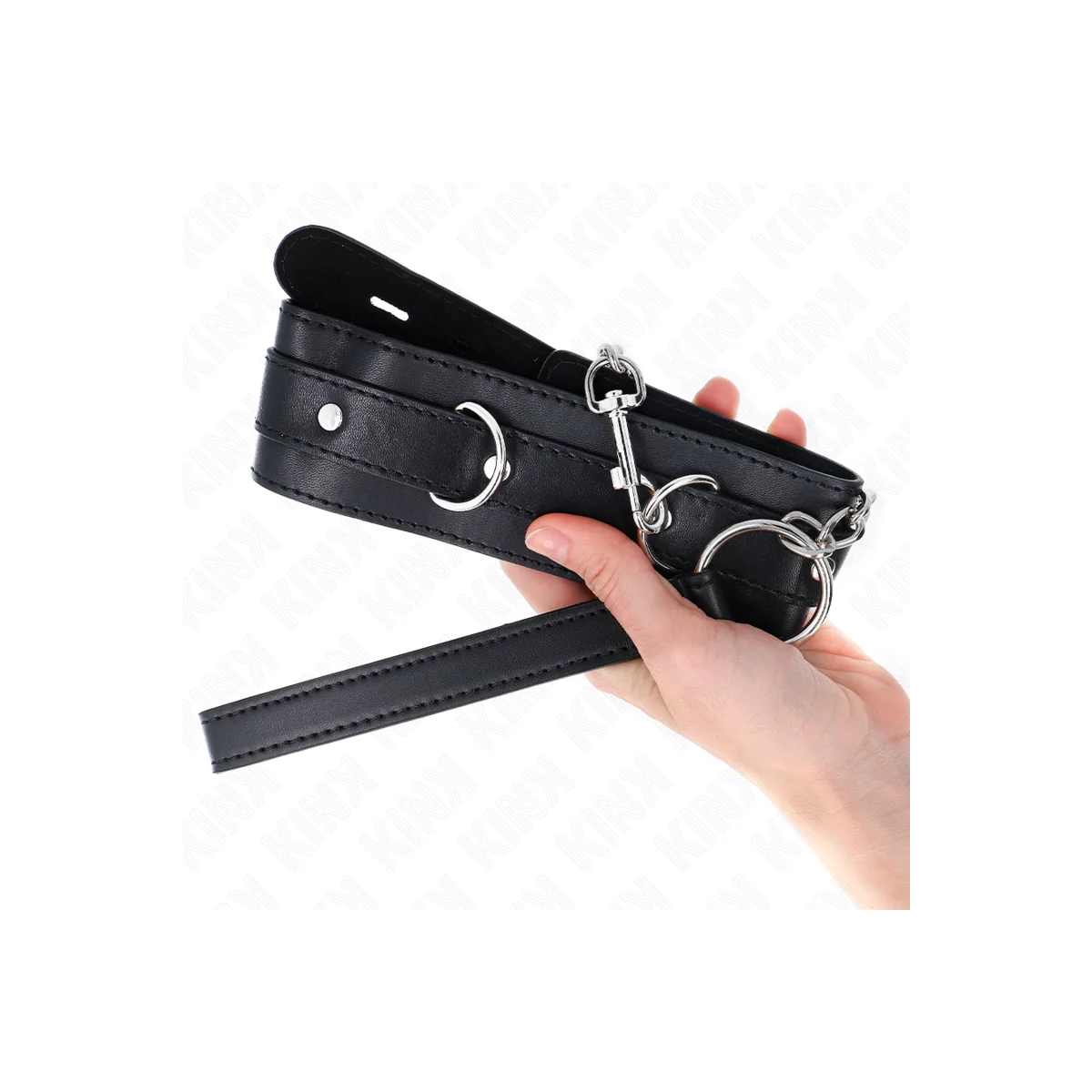 Halsband mit Gürtel 65 cm mit Riemen Schwarz 54 X 4,5 cm von Kink Collar & Gag kaufen | Fesselliebe