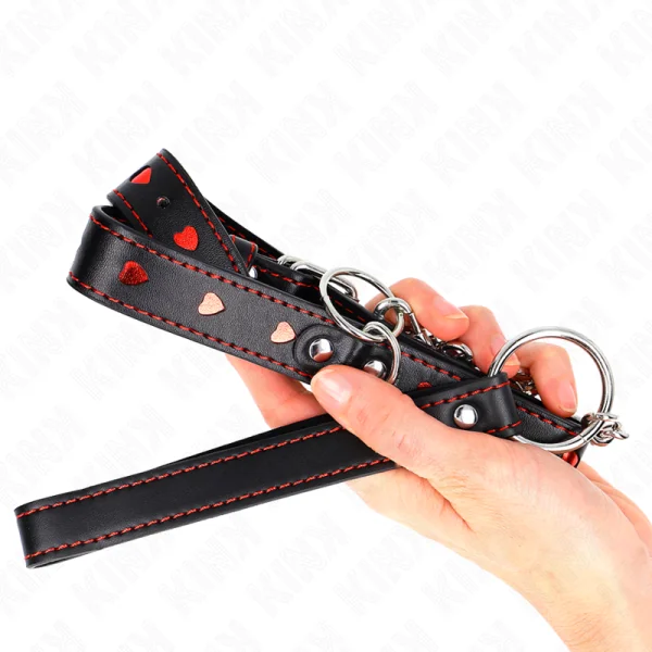 Halskette mit Band 65 cm Herzdetails 52,5 X 2,5 cm von Kink Collar & Gag kaufen | Fesselliebe