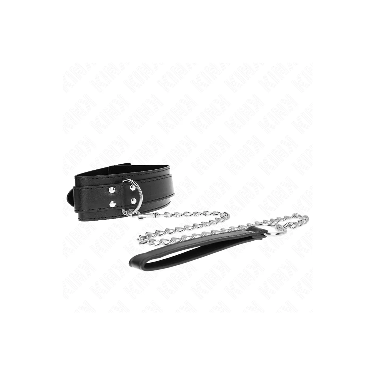 Halskette mit Riemen 65 cm Silber Schnallen Verstellbar 33-46 cm X 5,5 cm von Kink Collar & Gag kaufen | Fesselliebe