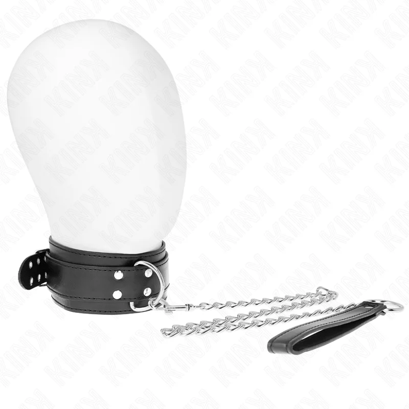 Halskette mit Riemen 65 cm Silber Schnallen Verstellbar 33-46 cm X 5,5 cm von Kink Collar & Gag kaufen | Fesselliebe 2