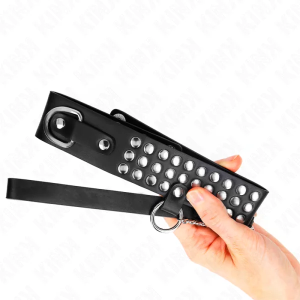 Halskette mit Band 65 cm Glänzend Verstellbar 37-42 cm X 5,3 cm von Kink Collar & Gag kaufen | Fesselliebe
