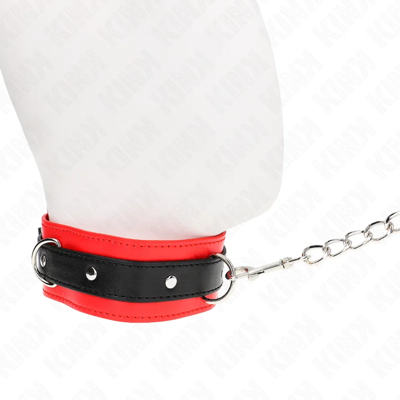 Basismodell Halsband mit Leine 65 cm Modell 3 Rot 53 X 5 cm von Kink Collar & Gag kaufen | Fesselliebe 2