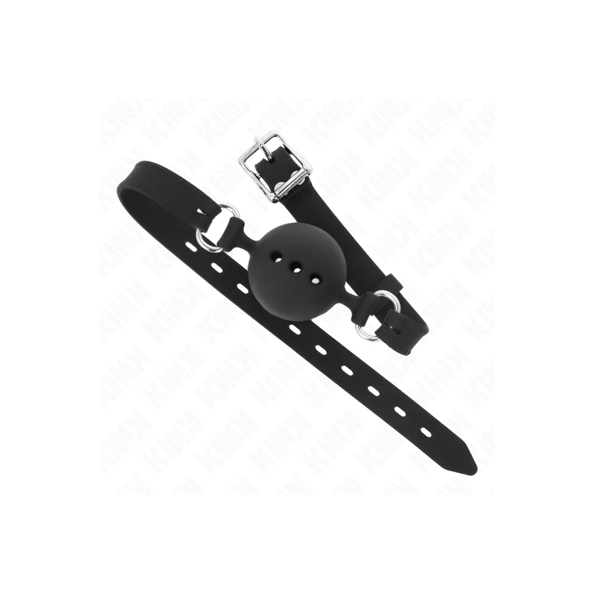 Vollsilikon-Klappen 55 X 2 cm mit 4,5 cm Kugel Größe M Schwarz Verstellbar 35-51 cm von Kink Collar & Gag kaufen | Fesselliebe