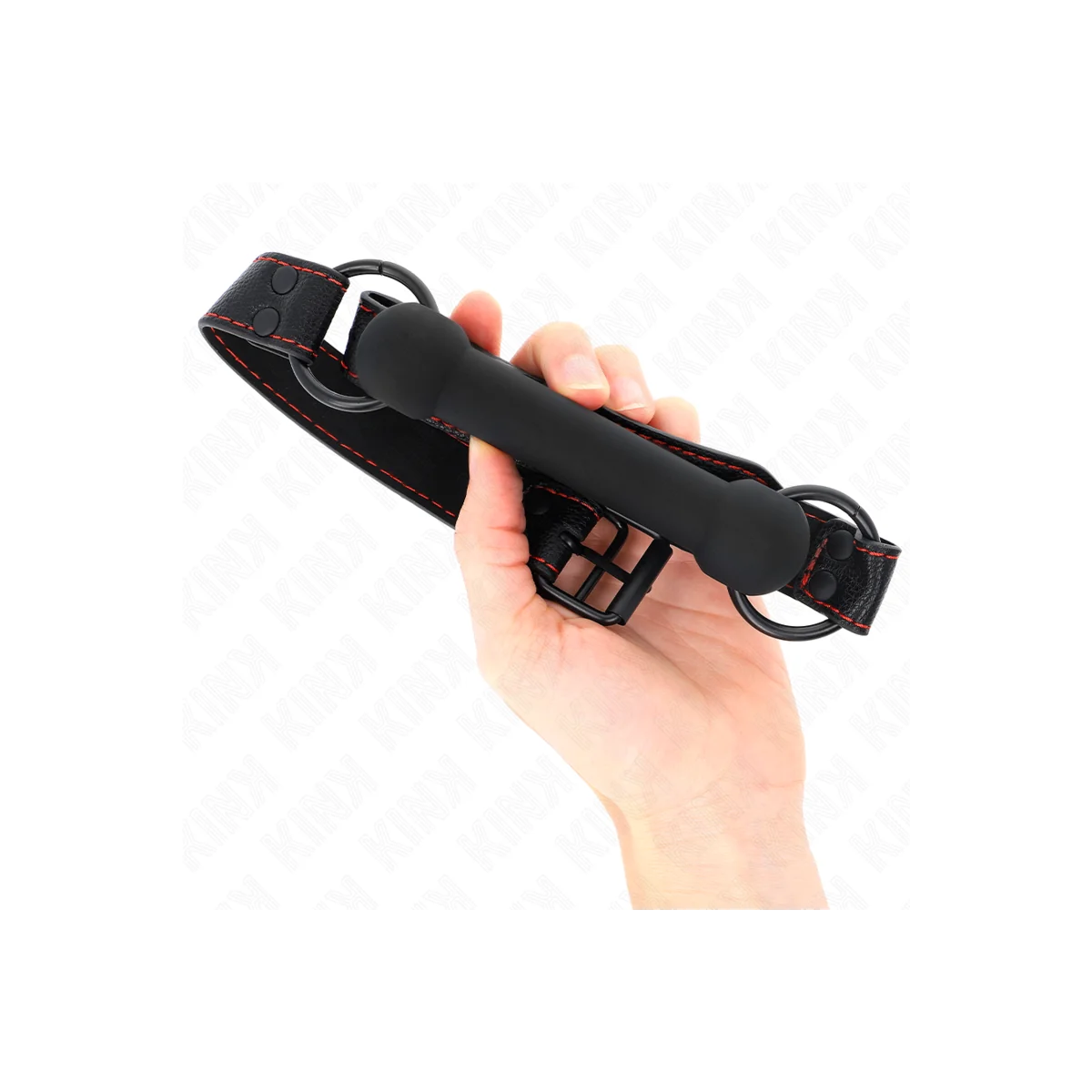 Knochengag mit Kunstledergurt Schwarz Verstellbar 41-57 cm von Kink Collar & Gag kaufen | Fesselliebe