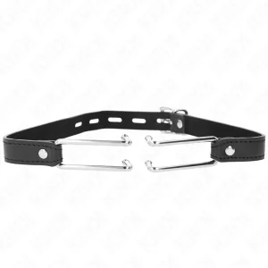 Metallhakenknebel 11,5 cm mit Kunstlederband Verstellbar 39-58 cm X 2 cm von Kink Collar & Gag kaufen | Fesselliebe