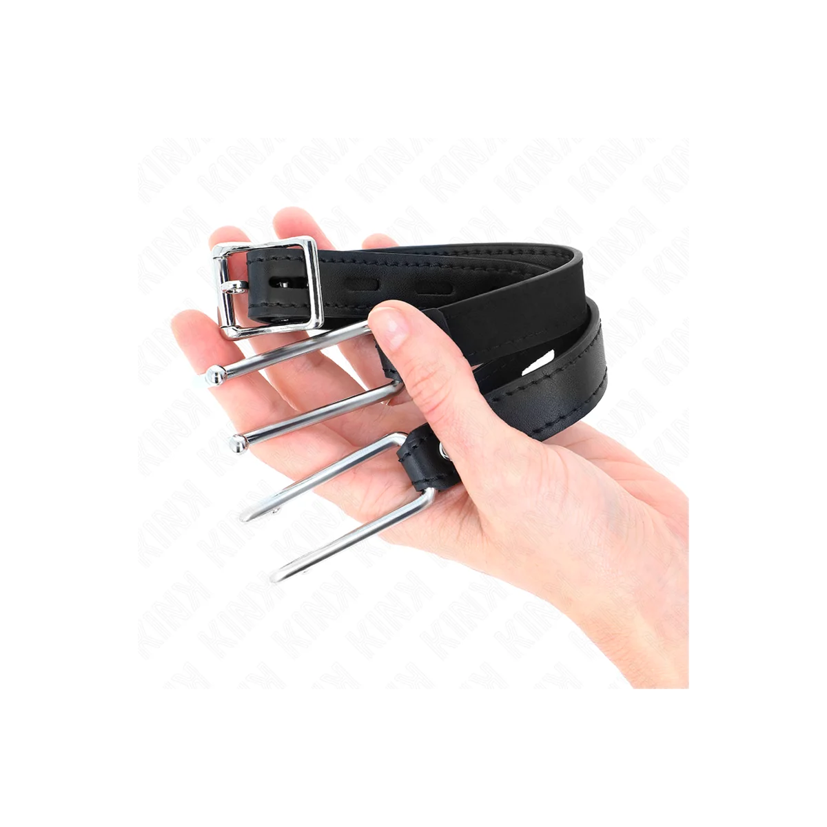 Metallhakenknebel 11,5 cm mit Kunstlederband Verstellbar 39-58 cm X 2 cm von Kink Collar & Gag kaufen | Fesselliebe