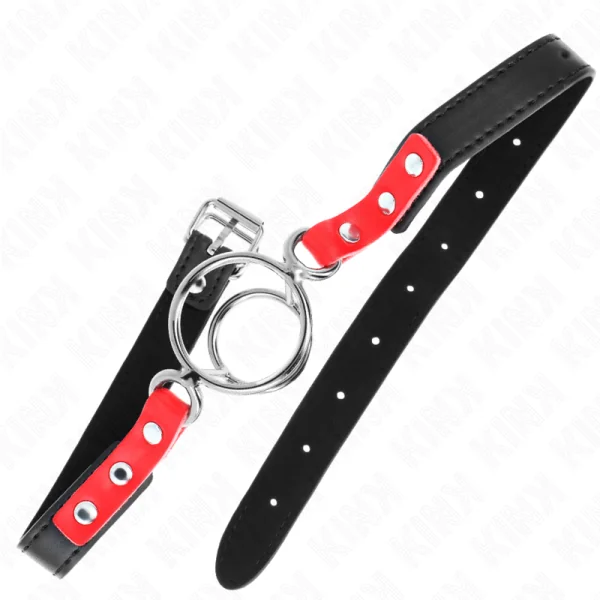 Knebel mit mehreren O-Ringen 4 / 4,8 cm Rot 38 X 56 cm von Kink Collar & Gag kaufen | Fesselliebe