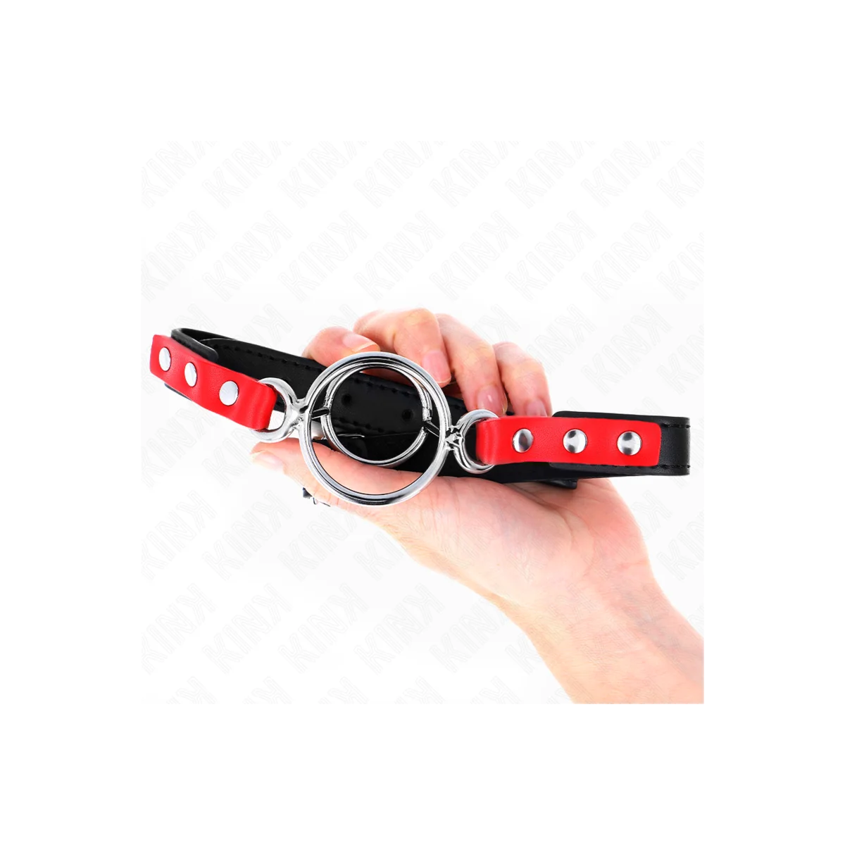 Knebel mit mehreren O-Ringen 4 / 4,8 cm Rot 38 X 56 cm von Kink Collar & Gag kaufen | Fesselliebe