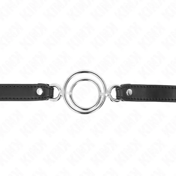 Knebel mit mehreren O-Ringen 5 cm Schwarz 63 X 2,5 cm von Kink Collar & Gag kaufen | Fesselliebe