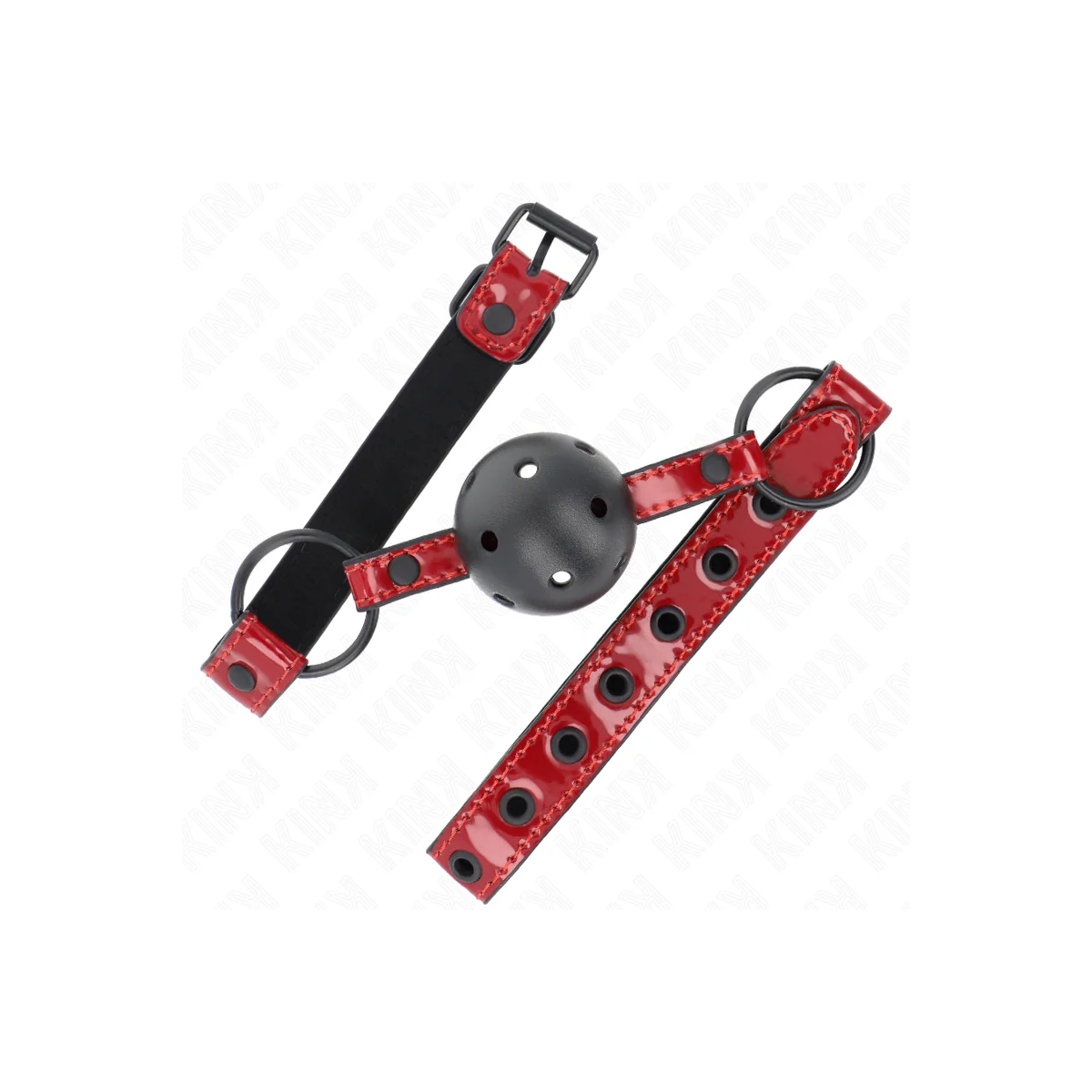 Glänzender Kunstlederball 4,5 cm Knebel 63,5 X 2 cm Verstellbar 41 X 59 cm von Kink Collar & Gag kaufen | Fesselliebe