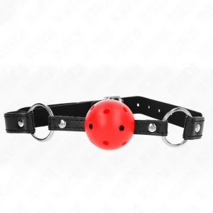 Hohl, Hart, Roter Ball, 4,5 cm, Gag, Modell 1, 63,5 X 2 cm von Kink Collar & Gag kaufen | Fesselliebe