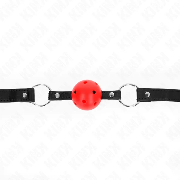 Hohl, Hart, Roter Ball, 4,5 cm, Gag, Modell 1, 63,5 X 2 cm von Kink Collar & Gag kaufen | Fesselliebe
