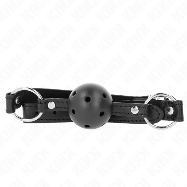 Hohlharter Schwarzer Ball 4,5 cm Gag Modell 1 63,5 X 2 cm von Kink Collar & Gag kaufen | Fesselliebe