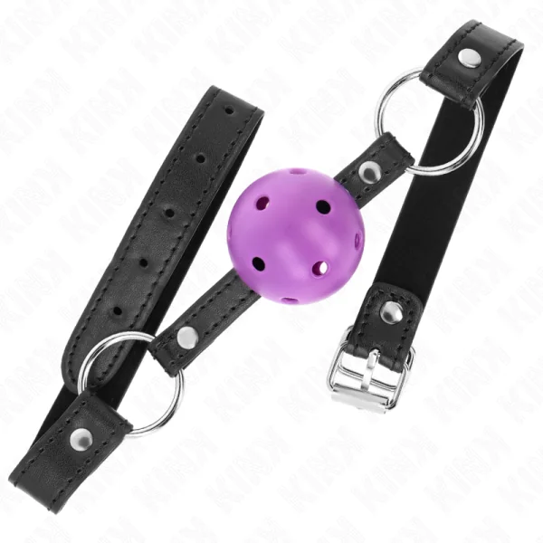Hohl, Hart, Lila Kugel, 4,5 cm, Knebel, 63,5 X 2 cm von Kink Collar & Gag kaufen | Fesselliebe