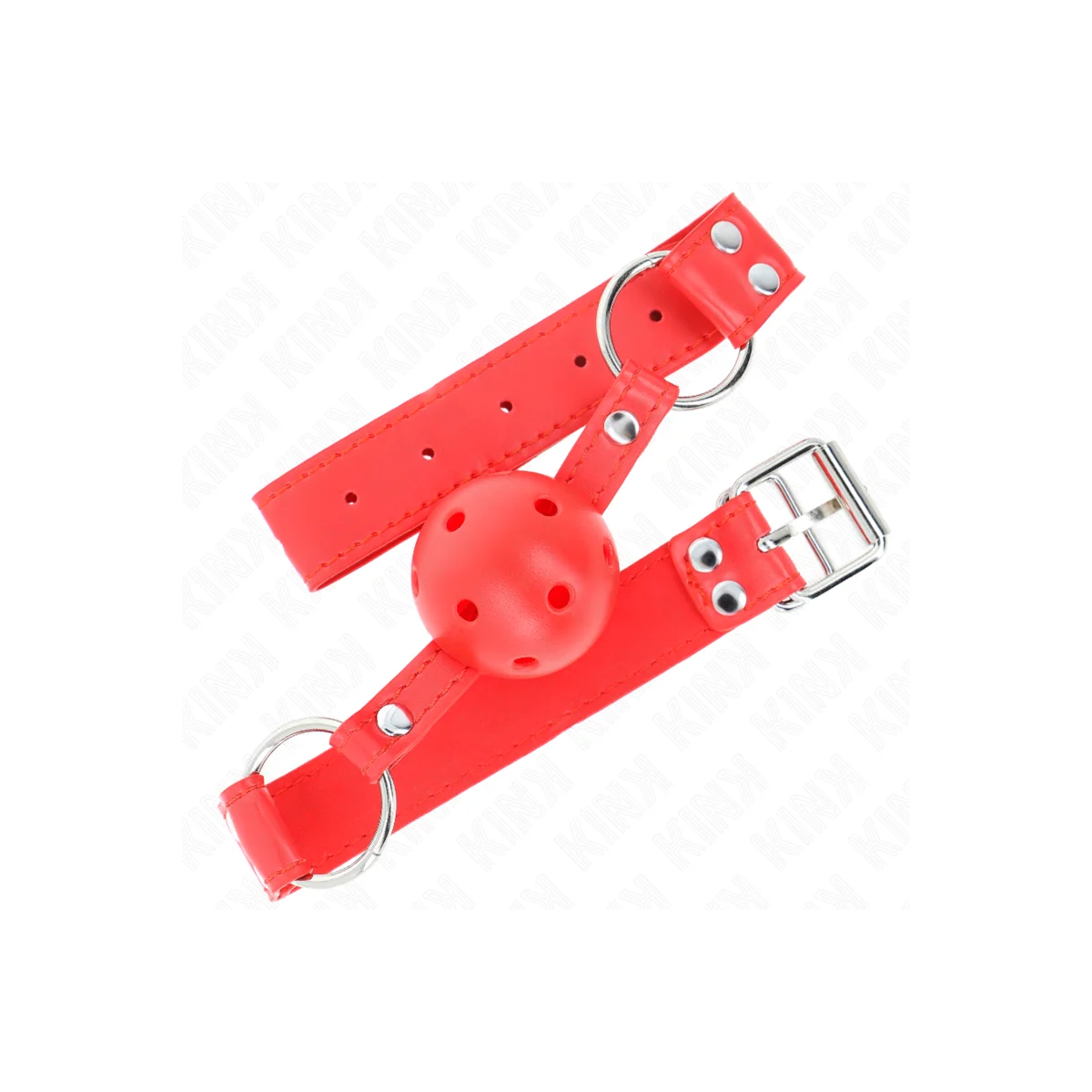 Kompletter Roter Hohlballknebel 62 X 2 cm von Kink Collar & Gag kaufen | Fesselliebe