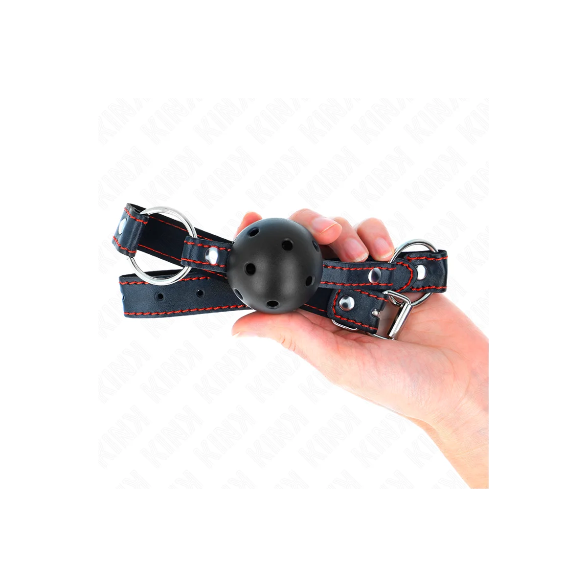 Hohlharter Schwarzer Ballknebel Modell 2 65 X 2,5 cm von Kink Collar & Gag kaufen | Fesselliebe