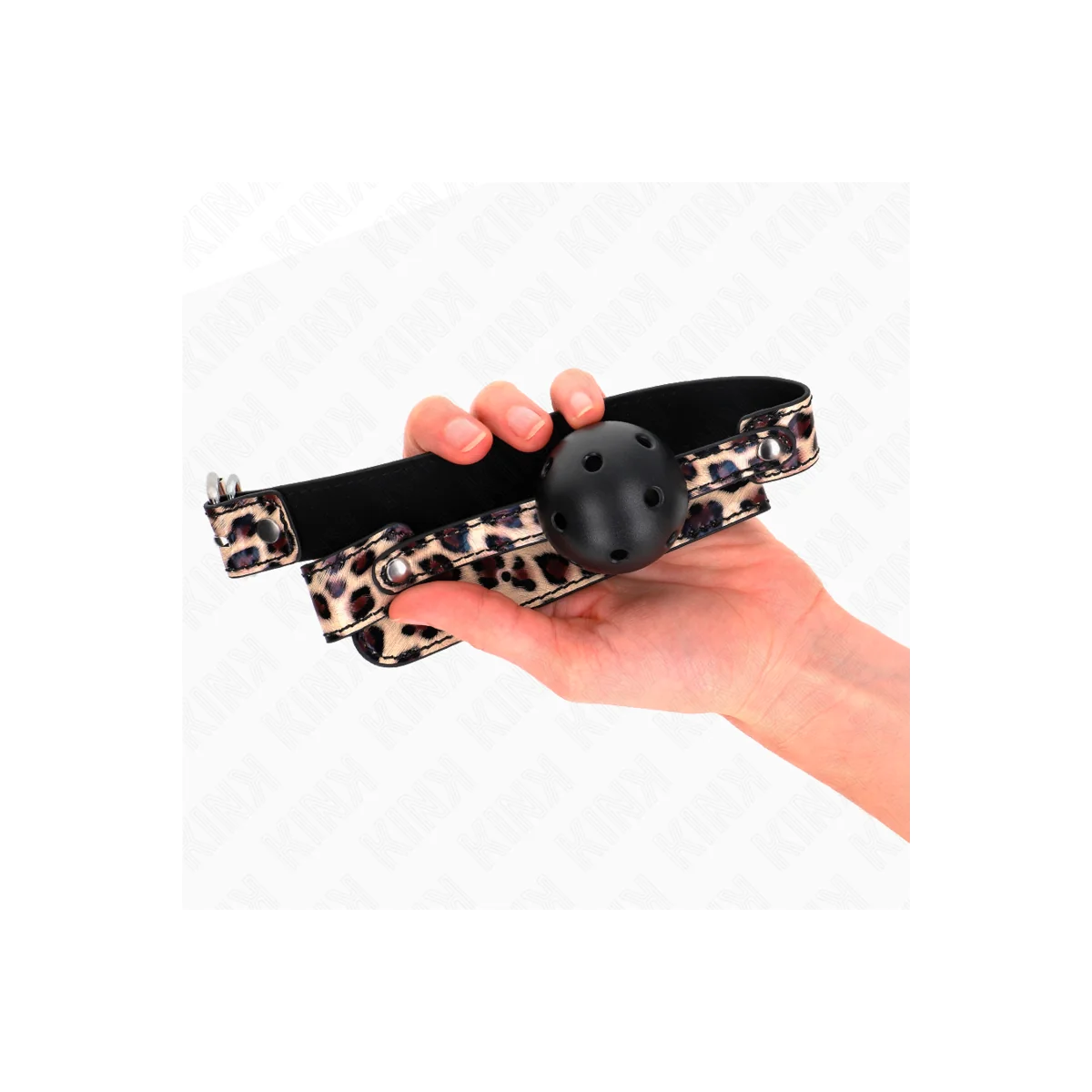 Leopard Atmungsaktiver Ball 4,5 cm Gag 65 X 2,5 cm von Kink Collar & Gag kaufen | Fesselliebe