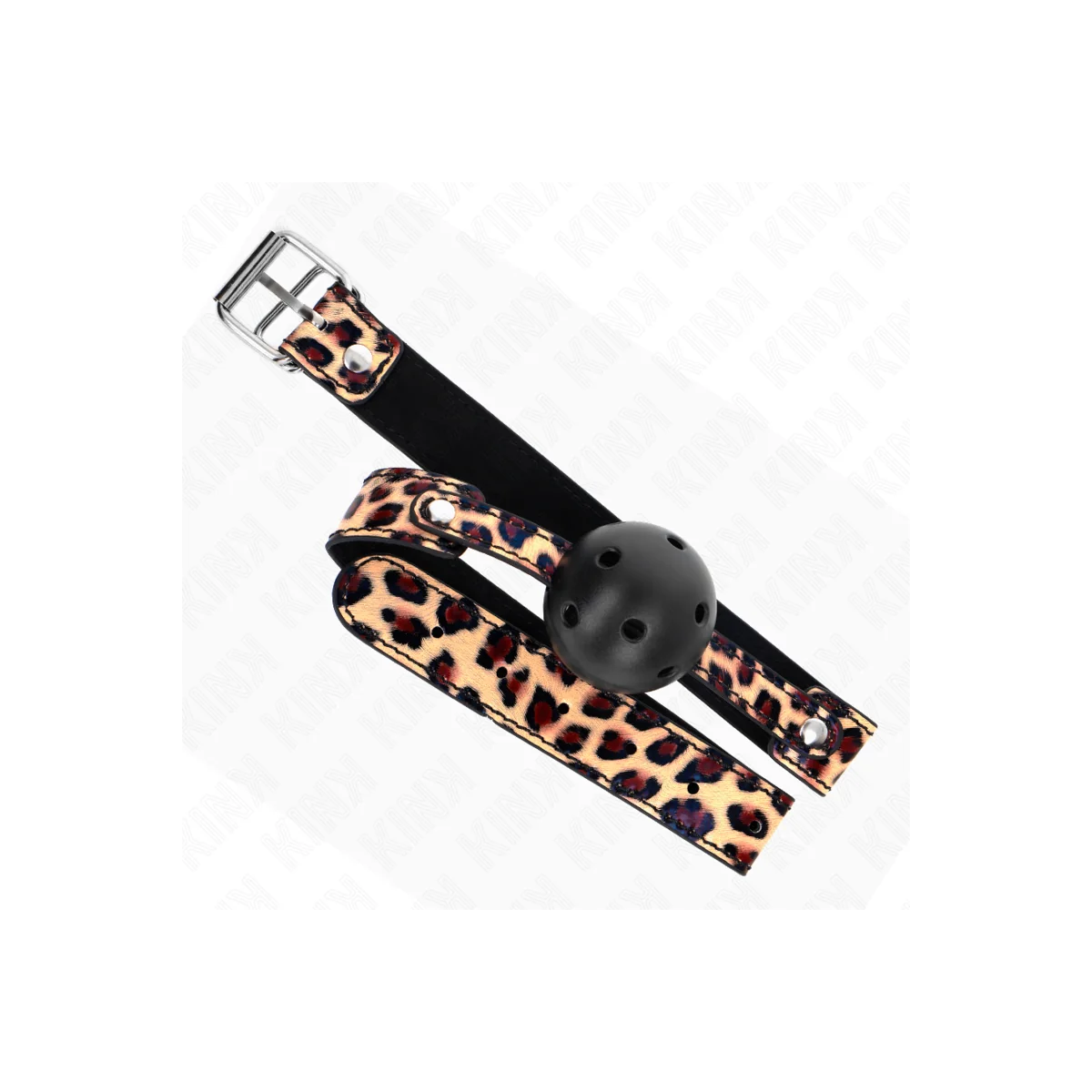 Leopard Atmungsaktiver Ball 4,5 cm Gag 65 X 2,5 cm von Kink Collar & Gag kaufen | Fesselliebe