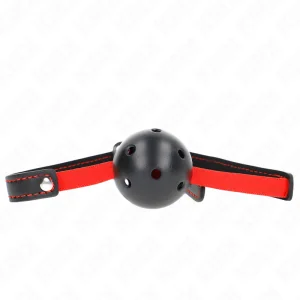 Hohlharter Mund 4,5 cm Knebel mit Elastischem Gürtel 56 X 1,5 cm von Kink Collar & Gag kaufen | Fesselliebe