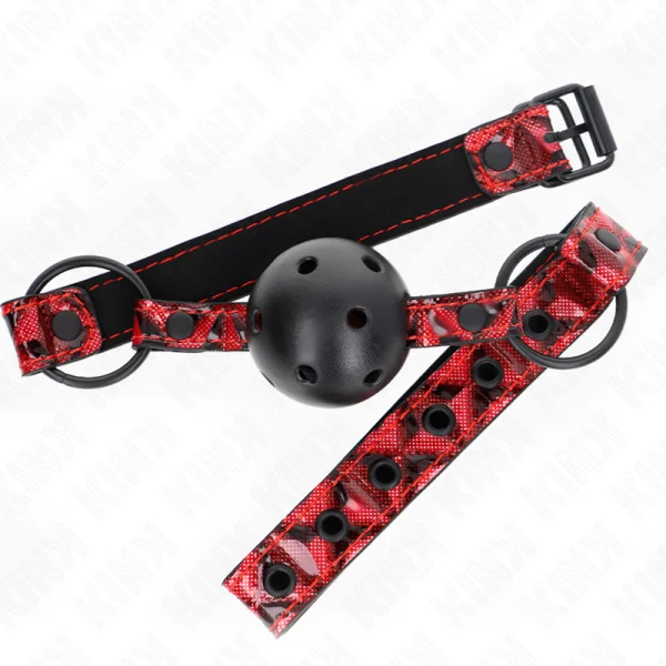 Rautenmuster-Ball 4,5 cm Gag Modell 2 64,5 cm Verstellbar 42-60 cm von Kink Collar & Gag kaufen | Fesselliebe