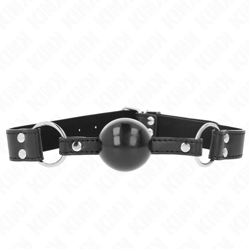 Weicher und Fester Kugelkopf 4 cm mit Kunstlederband 62 X 2,5 cm Verstellbar 42-58 cm von Kink Collar & Gag kaufen | Fesselliebe