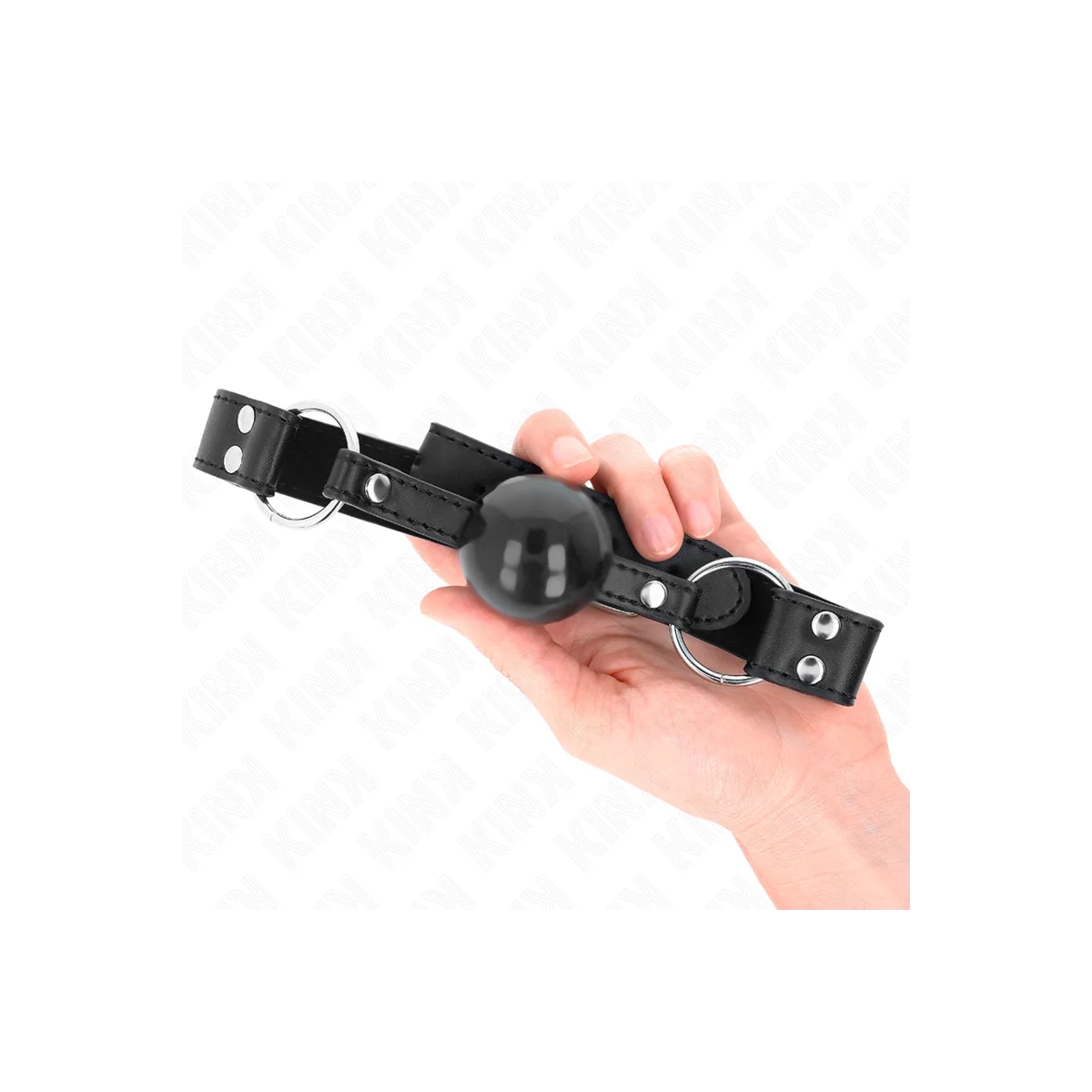 Weicher und Fester Kugelkopf 4 cm mit Kunstlederband 62 X 2,5 cm Verstellbar 42-58 cm von Kink Collar & Gag kaufen | Fesselliebe