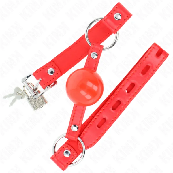 Tpe-Ball 4 cm Knebel mit Rojo-Schloss 60 X 2 cm von Kink Collar & Gag kaufen | Fesselliebe