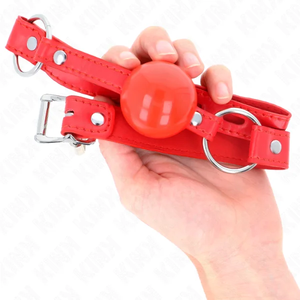 Tpe-Ball 4 cm Knebel mit Rojo-Schloss 60 X 2 cm von Kink Collar & Gag kaufen | Fesselliebe