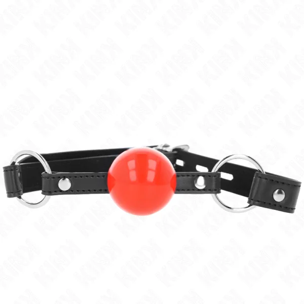 Ball 4 cm Knebel mit Schloss Roter Ball Schwarzer Gurt 60 X 2 cm von Kink Collar & Gag kaufen | Fesselliebe