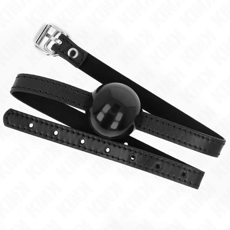 Schwarzer Einzelner Fester Ball 4 cm Gag 65 X 1,5 cm von Kink Collar & Gag kaufen | Fesselliebe 2