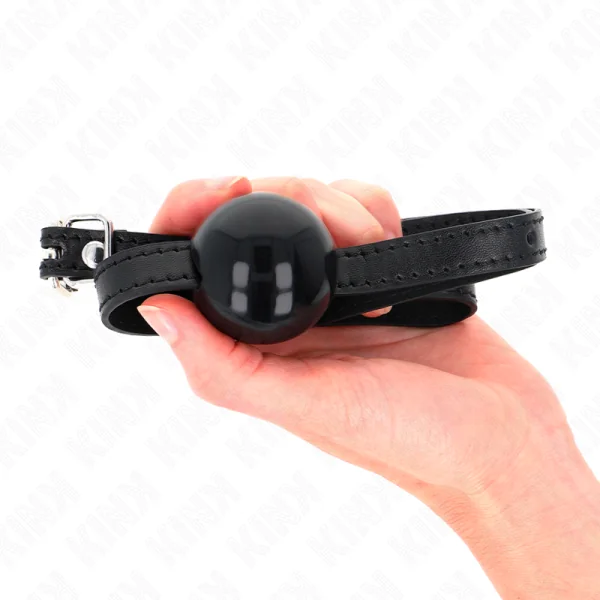 Schwarzer Einzelner Fester Ball 4 cm Gag 65 X 1,5 cm von Kink Collar & Gag kaufen | Fesselliebe