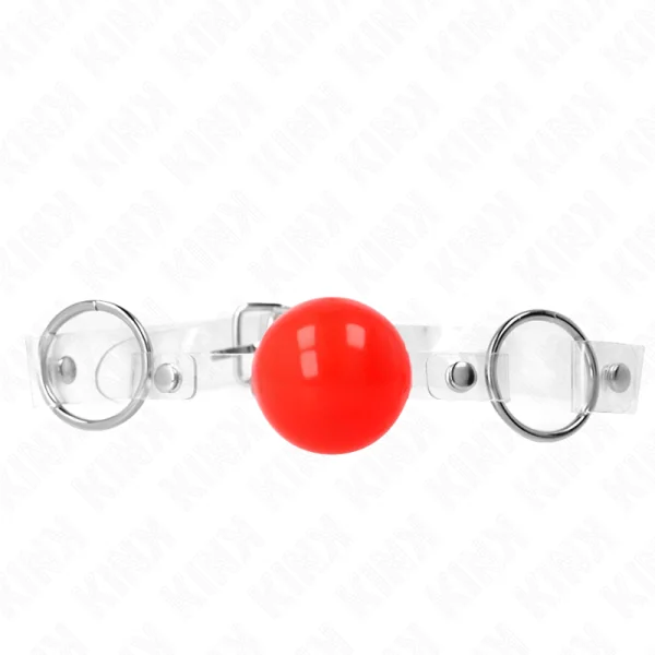 Roter Transparenter Pvc-Ball 4 cm Knebel Verstellbar von Kink Collar & Gag kaufen | Fesselliebe