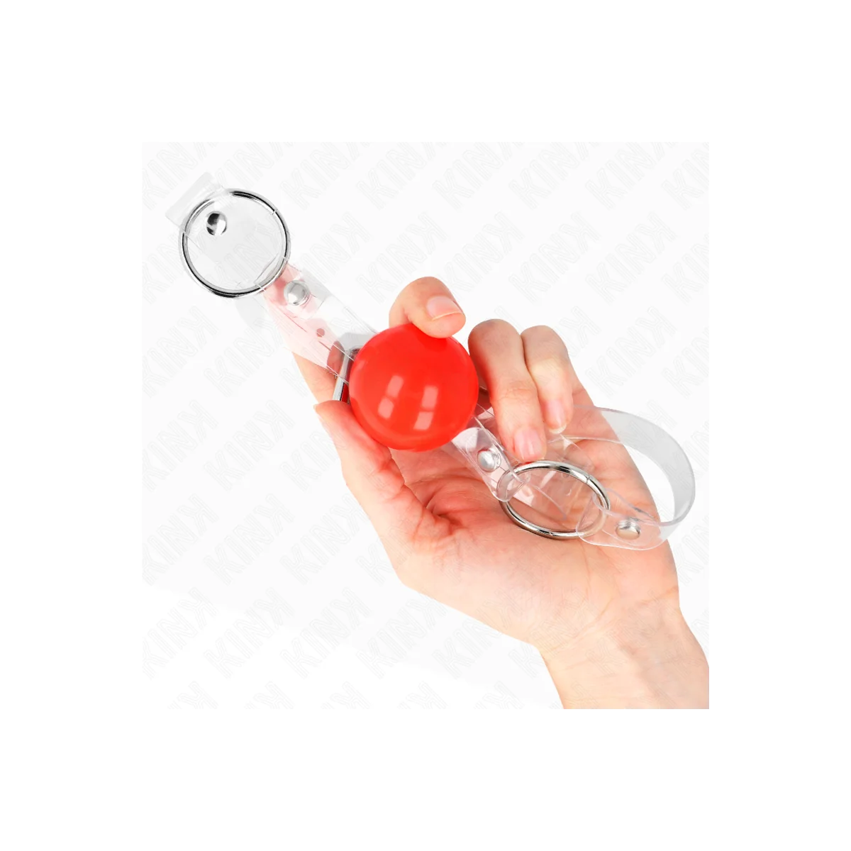 Roter Transparenter Pvc-Ball 4 cm Knebel Verstellbar von Kink Collar & Gag kaufen | Fesselliebe