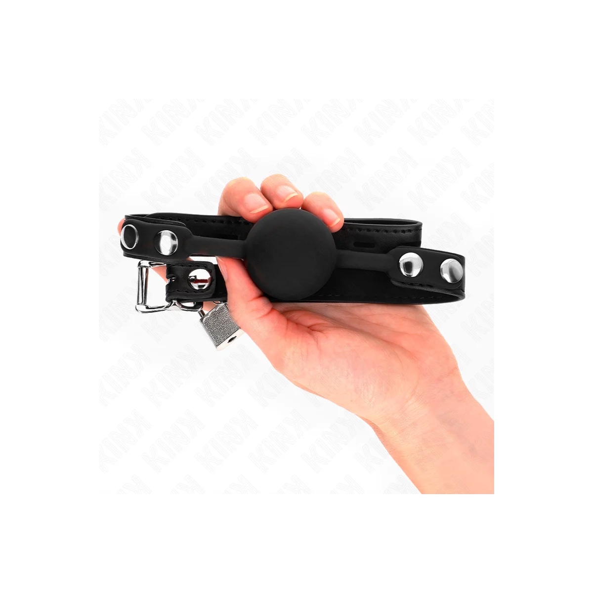 Modell 1 Silikonball 4 cm Knebel mit Schloss 60 X 2 cm von Kink Collar & Gag kaufen | Fesselliebe