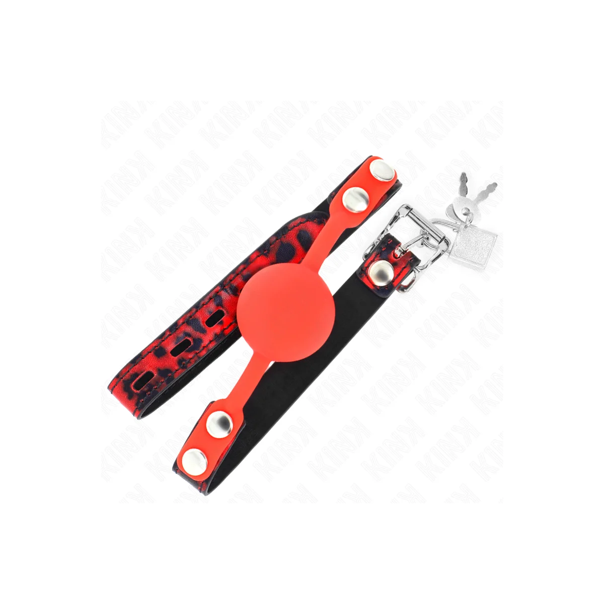 Modell 2 Silikonball 4 cm Knebel mit Schloss 60 X 2 cm von Kink Collar & Gag kaufen | Fesselliebe