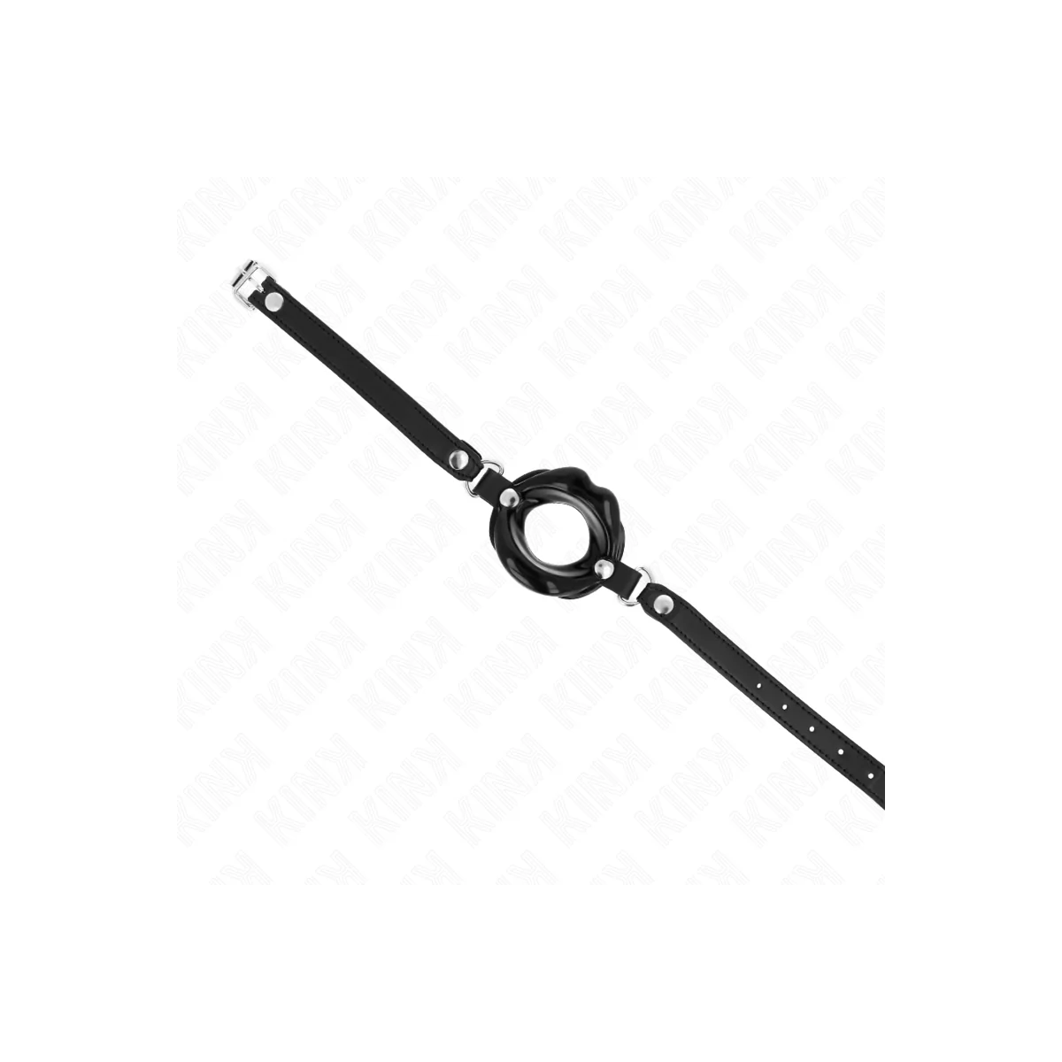 Lip 8 cm Knebel mit Schwarzem Kunstlederband 63 X 2 cm Verstellbar 39-58 cm von Kink Collar & Gag kaufen | Fesselliebe