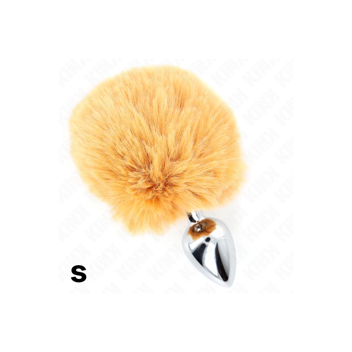 Edelstahl-Plug 7 X 3 cm mit Beigem Kaninchenschwanz aus Kunstfell 8 cm von Kink Pleasure Plugs kaufen | Fesselliebe