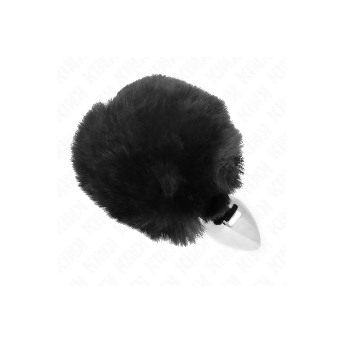 Edelstahl-Plug 7 X 3 cm mit Schwarzem Kaninchenschwanz aus Kunstfell 8 cm von Kink Pleasure Plugs kaufen | Fesselliebe