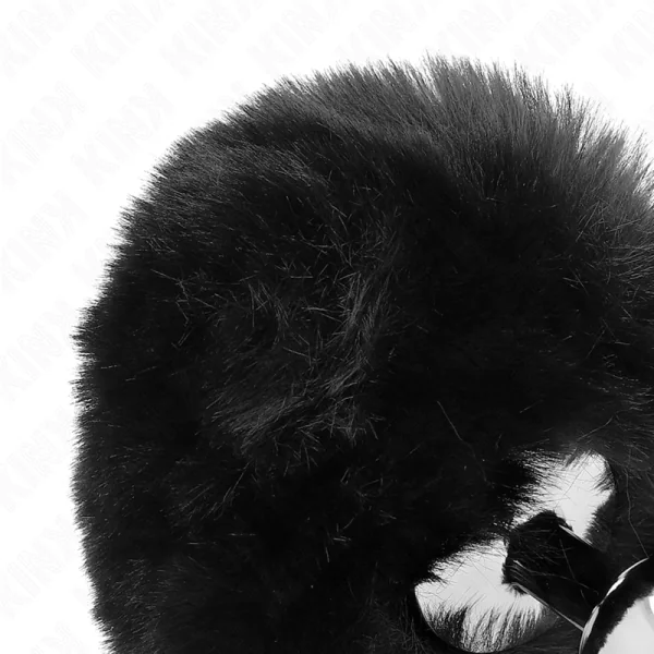 Edelstahl-Plug 7 X 3 cm mit Schwarzem Kaninchenschwanz aus Kunstfell 8 cm von Kink Pleasure Plugs kaufen | Fesselliebe