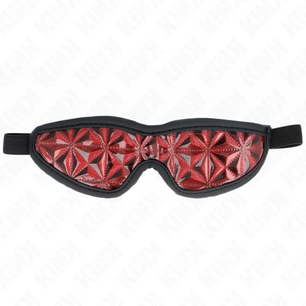 Rotes Stirnband mit Rautenmuster 20,5 X 6 cm von Kink Masked Allure kaufen | Fesselliebe