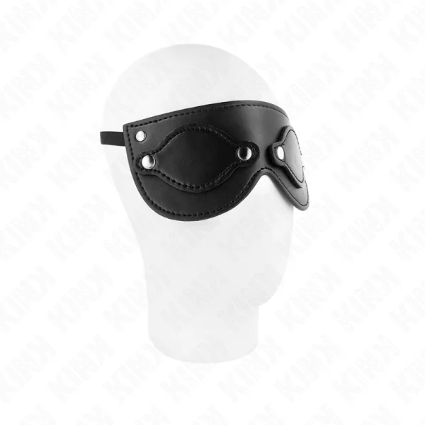 Kunstledermaske mit Abnehmbaren Augenabdeckungen 22 X 9 cm von Kink Masked Allure kaufen | Fesselliebe
