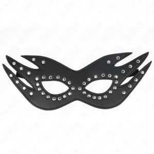 Kunstledermaske mit Nieten Modell 3 26 X 9,5 cm von Kink Masked Allure kaufen | Fesselliebe