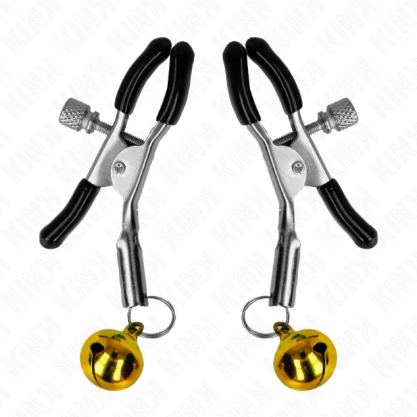 Goldene Einzelne Glocken-Nippelnklemme 6 cm von Kink Nipple Grip kaufen | Fesselliebe