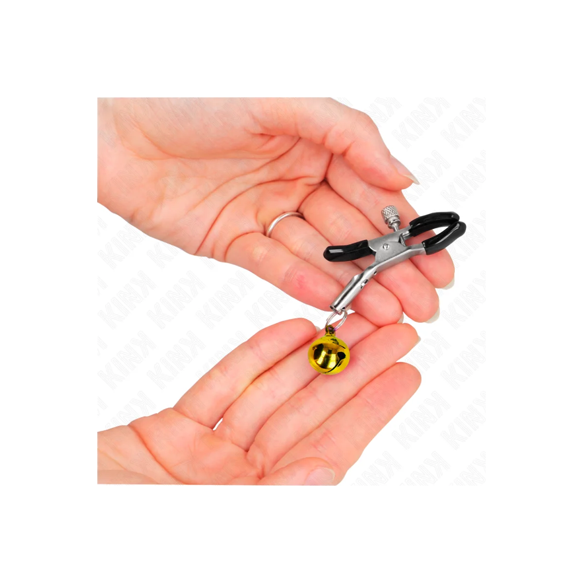 Goldene Einzelne Glocken-Nippelnklemme 6 cm von Kink Nipple Grip kaufen | Fesselliebe