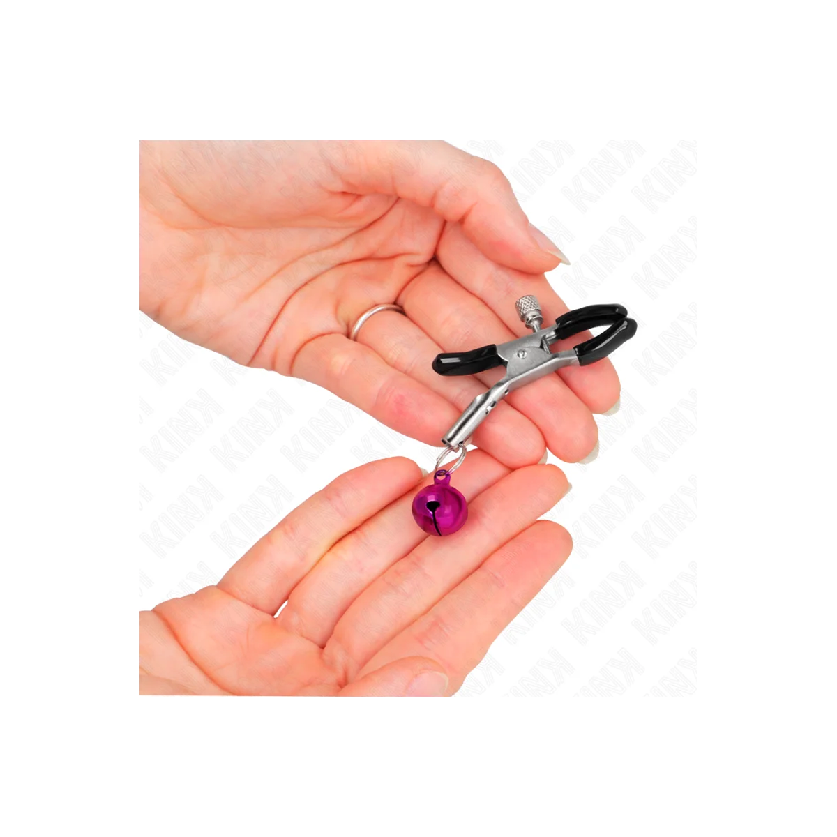 Lila Nippelklemme mit Einzelnen Glocken 6 cm von Kink Nipple Grip kaufen | Fesselliebe