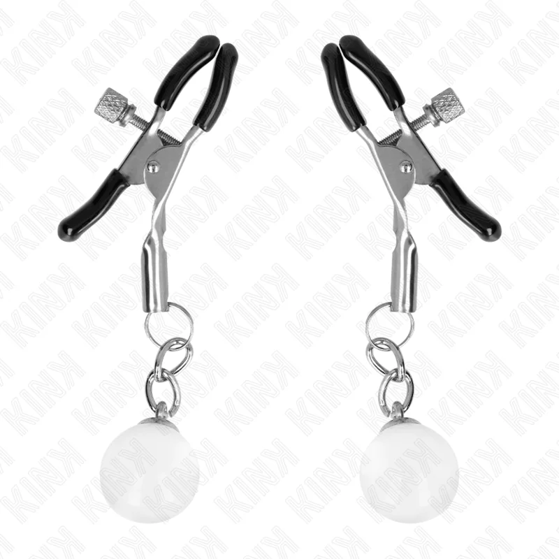 Glasperlen-Nippelklammern Silber 6 cm von Kink Nipple Grip kaufen | Fesselliebe 2