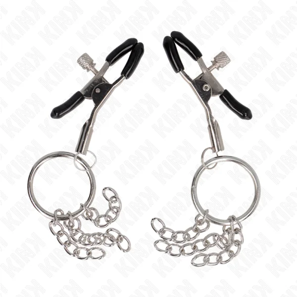 O-Ring Nippelklemme und Kleine Kette Silber 6 cm von Kink Nipple Grip kaufen | Fesselliebe