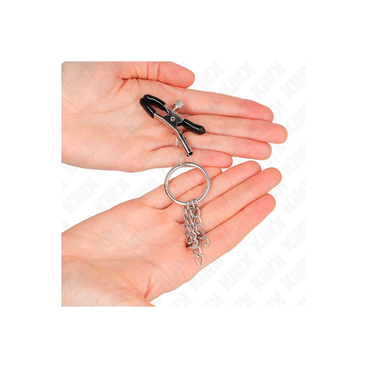 O-Ring Nippelklemme und Kleine Kette Silber 6 cm von Kink Nipple Grip kaufen | Fesselliebe